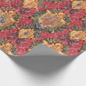 Papier Cadeau Modèle Floral Français Antique (Coin)