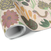 Papier Cadeau Modèle floral impressionnant (Coin rond)
