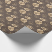 Papier Cadeau Modèle floral moderne Elegant Gold Foil (Coin)