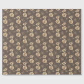 Papier Cadeau Modèle floral moderne Elegant Gold Foil (Plat)