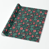 Papier Cadeau Modèle floral moderne unique de Noël (Déroulé)