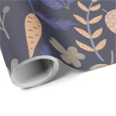 Papier Cadeau Modèle floral mou (Coin rond)