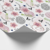 Papier Cadeau Modèle floral mou (Coin)