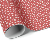 Papier Cadeau Modèle Floral rouge (Coin rond)