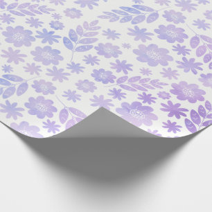 Papier Cadeau Modèle floral tiré à la main de lavande