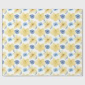 Papier Cadeau Modèle floral ukrainien bleu/jaune. Ukraine (Plat)