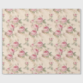 Papier Cadeau Modèle Floral vintage (Plat)