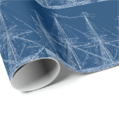 Papier Cadeau Modèle grand bleu de bateau de navigation (Coin rond)