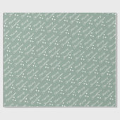 Papier Cadeau Modèle Joyeux Noël Sage Vert (Plat)