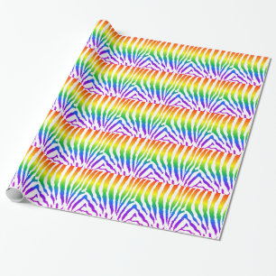 Papier Cadeau Modèle Rainbow Zebra