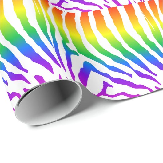 Papier Cadeau Modèle Rainbow Zebra (Coin rond)