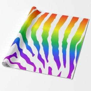 Papier Cadeau Modèle Rainbow Zebra