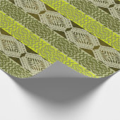 Papier Cadeau modèle rayé vert géométrique ethnique abstrait (Coin)