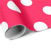 Papier Cadeau Modèle rouge blanc Pois Noël Élégant (Coin rond)