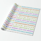 Papier Cadeau Modèle sans couture de fête des mères multilingue (Déroulé)