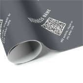 Papier Cadeau Modèle simple pour votre code QR | Gris charbon (Coin rond)