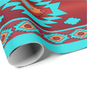 Papier Cadeau Modèle tribal ethnique du sud-ouest (Coin rond)