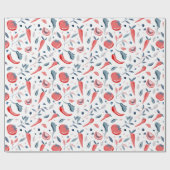 Papier Cadeau Modèle végétal de carottes de tomates (Plat)