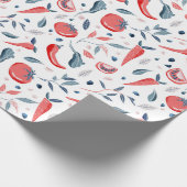 Papier Cadeau Modèle végétal de carottes de tomates (Coin)
