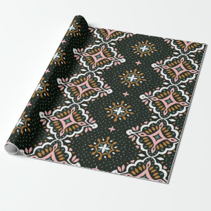 Papier Cadeau Modèle Vintage oriental damassé. La poterie Tala