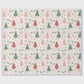 Papier Cadeau Modèles d'arbres de Noël modernes (Plat)