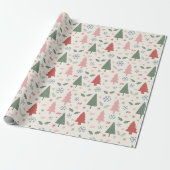 Papier Cadeau Modèles d'arbres de Noël modernes (Déroulé)