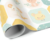 Papier Cadeau Modèles de collage adorables pour animaux (Coin rond)