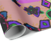 Papier Cadeau modèles de mandala colorés (Coin rond)