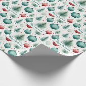 Papier Cadeau Modèles de Noël Verts et Rouges - (Coin)