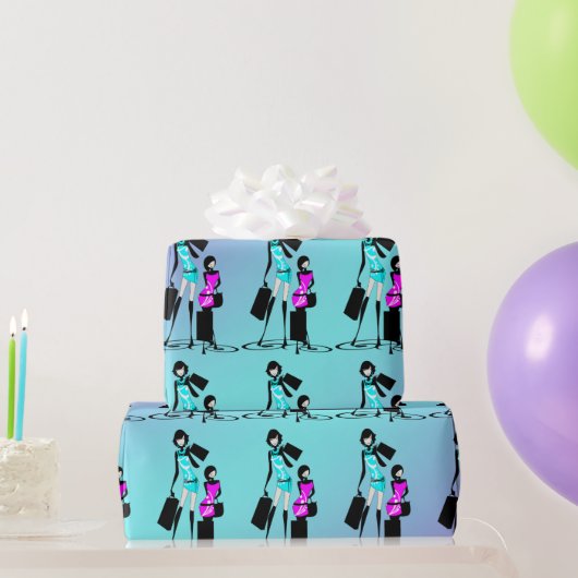 Papier Cadeau Modèles mode fille shopping paris (Cadeaux de fête)