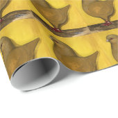 Papier Cadeau Modena Yellow Schietti Pigeon (Coin rond)