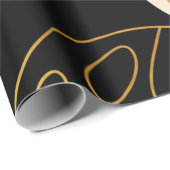 Papier Cadeau Modern Abstract Black and Gold Organic Pattern (Coin rond)