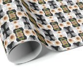 Papier Cadeau Modern abstract floral art (Coin rond)