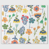 Papier Cadeau Modern beautiful flower pattern Pink yellow green (Plat)