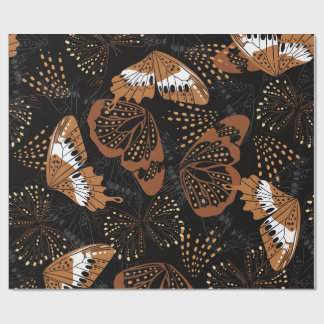 Papier Cadeau Modern Black and Brown Insect Print Wrapping