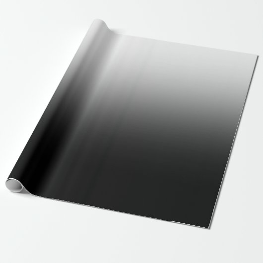 Papier Cadeau Modern Black and White Gradient Minimalist Design (Déroulé)