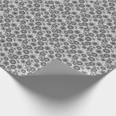 Papier Cadeau Modern Black White Geometric Flowers Starburst (Coin)