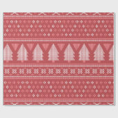 Papier Cadeau Modern Blocky Christmas Tree Pattern (Plat)