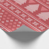 Papier Cadeau Modern Blocky Christmas Tree Pattern (Coin)