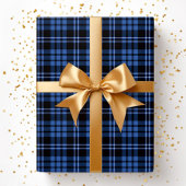 Papier Cadeau Modern Blue Plaid Pattern
