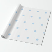 Papier Cadeau Modern Blue & White Polka Dots Pattern (Déroulé)