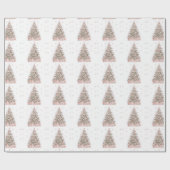 Papier Cadeau Modern Blush Christmas Tree – Personalized Holiday (Plat)
