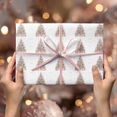 Papier Cadeau Modern Blush Christmas Tree – Personalized Holiday