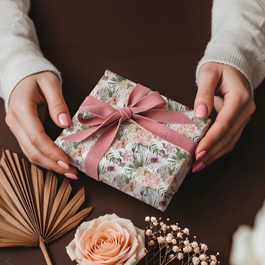 Papier Cadeau Modern Bohemian Watercolor Boho Floral Wedding