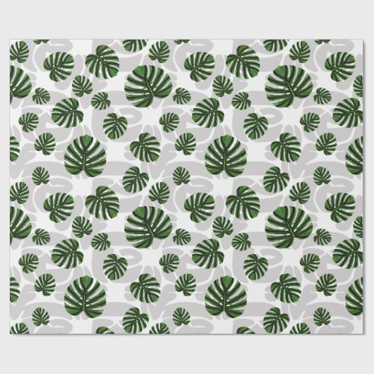 Papier Cadeau Modern Boho Botanical Leaves Pattern (Plat)
