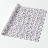 Papier Cadeau Modern Boho Floral Pattern Plum White (Déroulé)