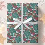 Papier Cadeau Modern Botanical Happy Holy Christmas<br><div class="desc">This Christmas wrapping paper features a modern floral pattern design with HAPPY HOLY DAYS text.</div>