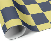 Papier Cadeau Modern Checkered Pattern Wrapping Paper Roll (Coin rond)