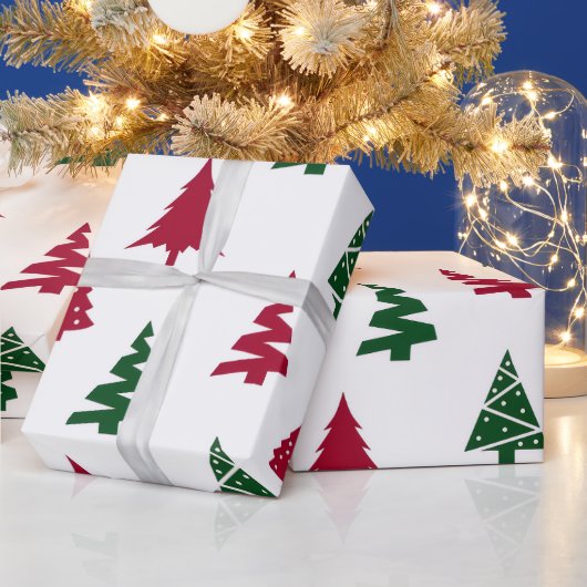 Papier Cadeau Modern Christmas Tree Wrapping Paper (Vacances)