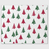 Papier Cadeau Modern Christmas Tree Wrapping Paper (Plat)